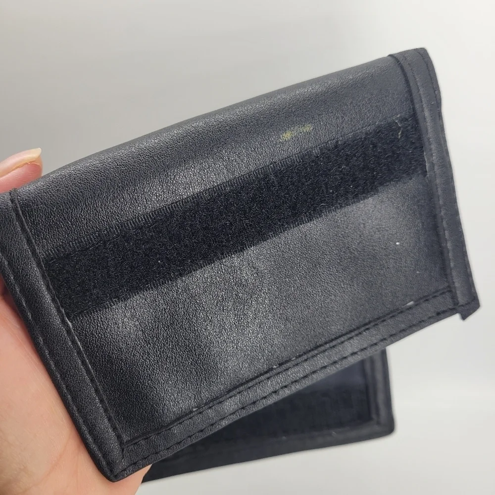 Vintage Rare Las Vegas Black Wallet Faux Leather Zip Compartments Credit Cards - Picture 8 of 13